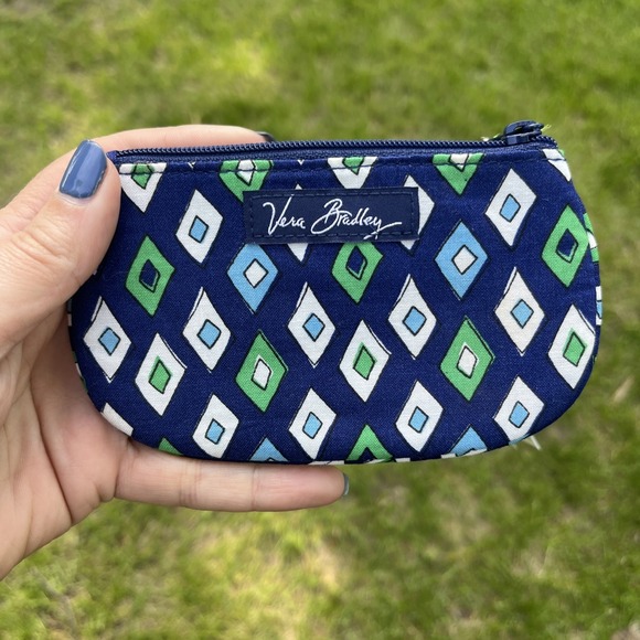 Vera Bradley Small Wristlet Zip Up Wallet - Mosaic Blue New w/ Tags - Picture 3 of 5